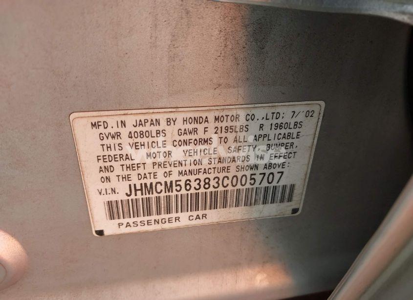 Photo 9 of 2003 Honda Accord 2.4 LX (VIN JHMCM56383C005707)