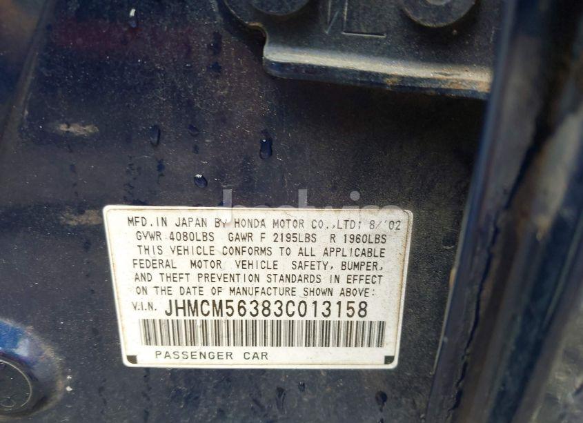 Photo 9 of 2003 Honda Accord 2.4 LX (VIN JHMCM56383C013158)