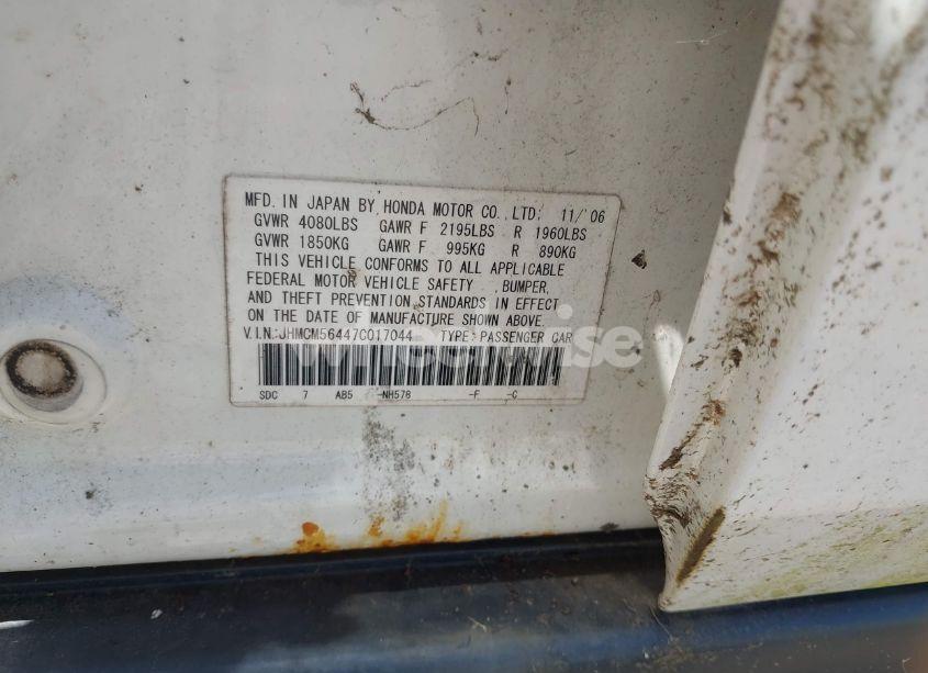 Photo 9 of 2007 Honda Accord 2.4 LX (VIN JHMCM56447C017044)