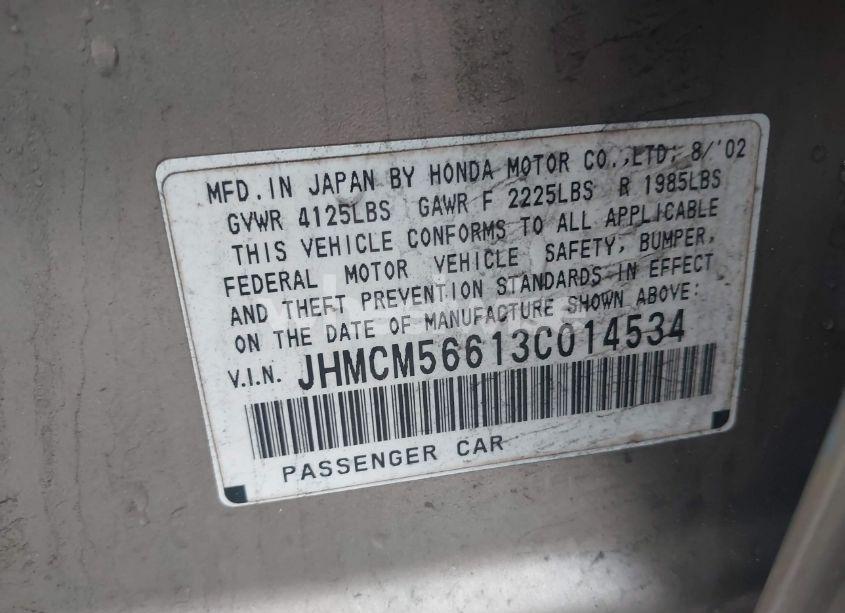 Photo 9 of 2003 Honda Accord 2.4 EX (VIN JHMCM56613C014534)