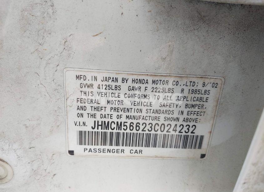 Photo 9 of 2003 Honda Accord 2.4 EX (VIN JHMCM56623C024232)