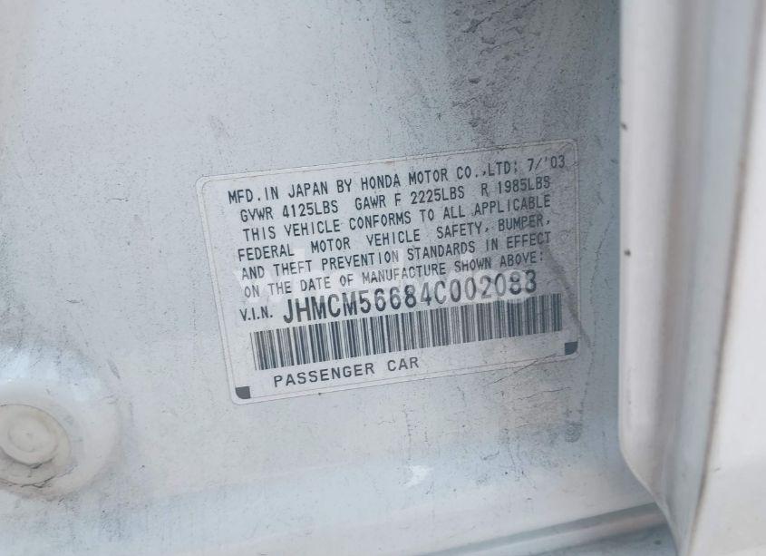 Photo 9 of 2004 Honda Accord 2.4 EX (VIN JHMCM56684C002088)