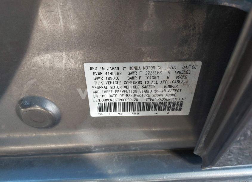 Photo 9 of 2006 Honda Accord 2.4 EX (VIN JHMCM56726C009128)