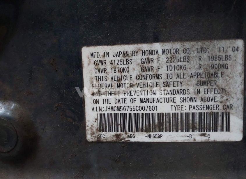 Photo 9 of 2005 Honda Accord EX (VIN JHMCM56755C007601)