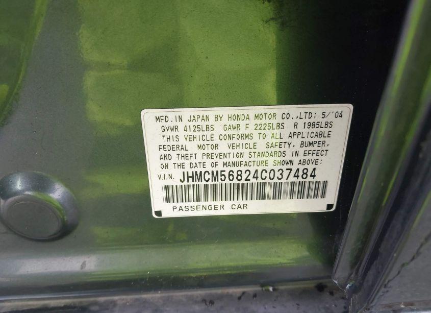 Photo 9 of 2004 Honda Accord 2.4 EX (VIN JHMCM56824C037484)