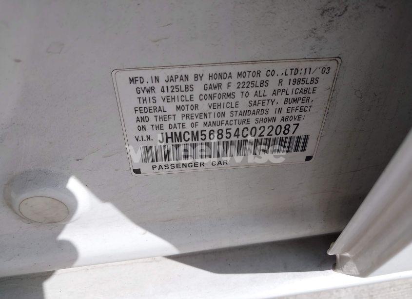 Photo 9 of 2004 Honda Accord 2.4 EX (VIN JHMCM56854C022087)