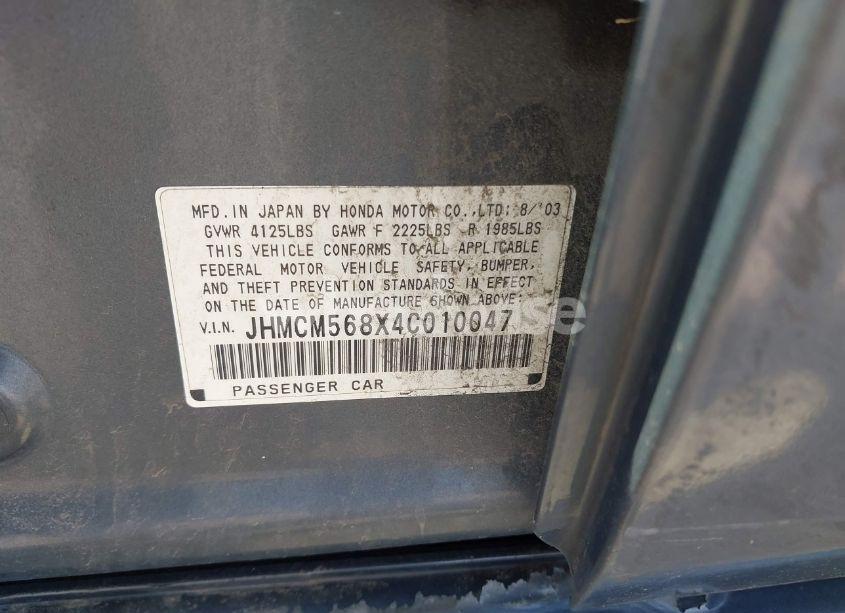Photo 9 of 2004 Honda Accord 2.4 EX (VIN JHMCM568X4C010047)