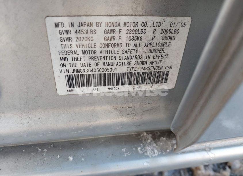 Photo 9 of 2005 Honda Accord HYBRID IMA (VIN JHMCN36405C005391)