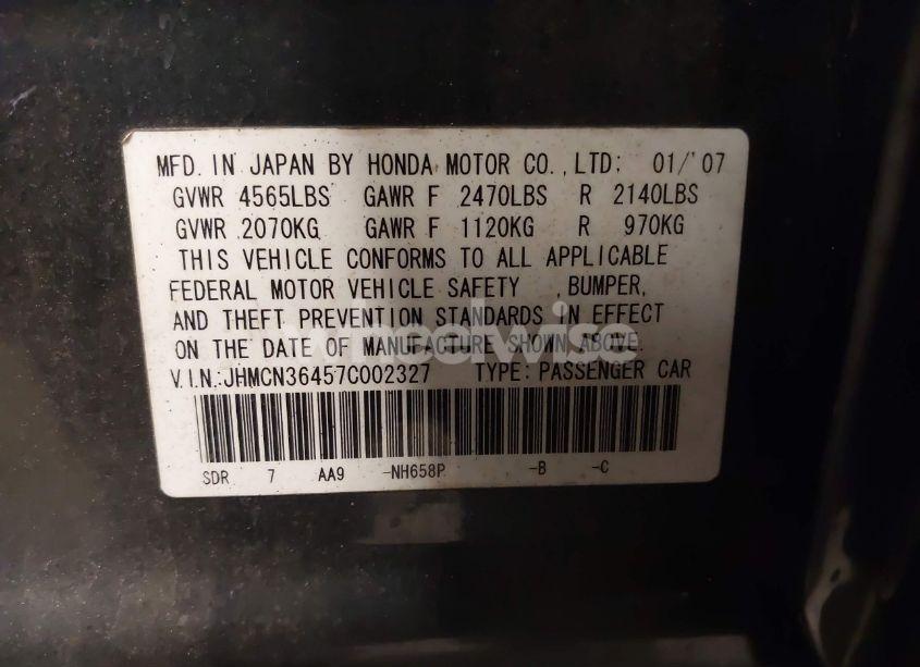 Photo 9 of 2007 Honda Accord HYBRID (VIN JHMCN36457C002327)