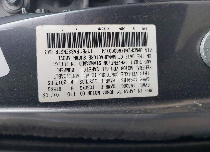Photo 9 of 2009 Honda Accord 2.4 LX-P (VIN JHMCP264X9C000774)