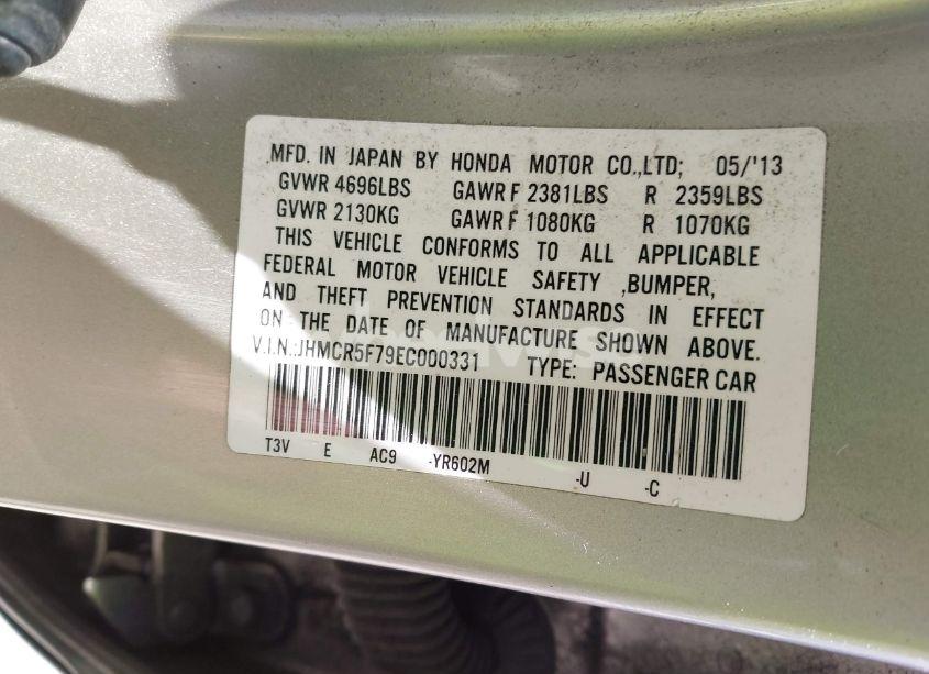 Photo 9 of 2014 Honda Accord PLUG-IN HYBRID (VIN JHMCR5F79EC000331)