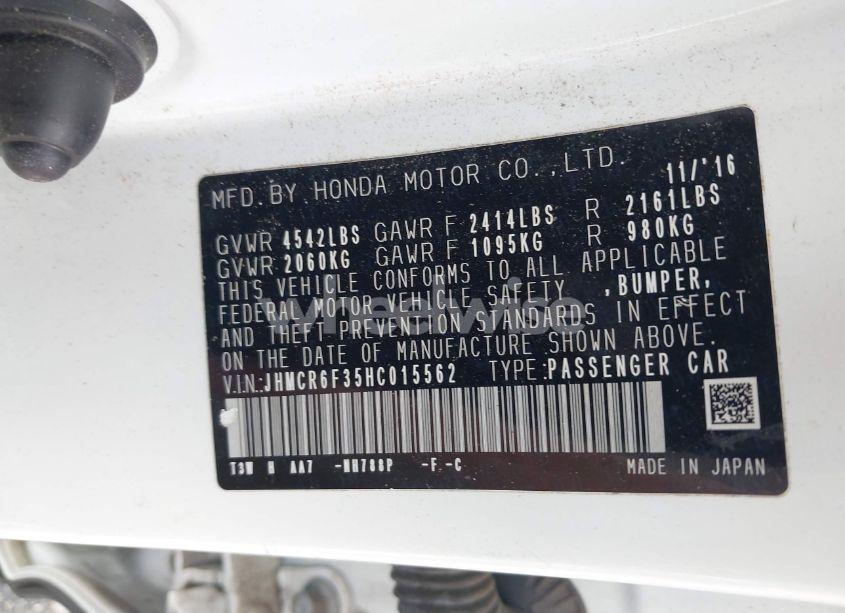 Photo 9 of 2017 Honda Accord HYBRID (VIN JHMCR6F35HC015562)