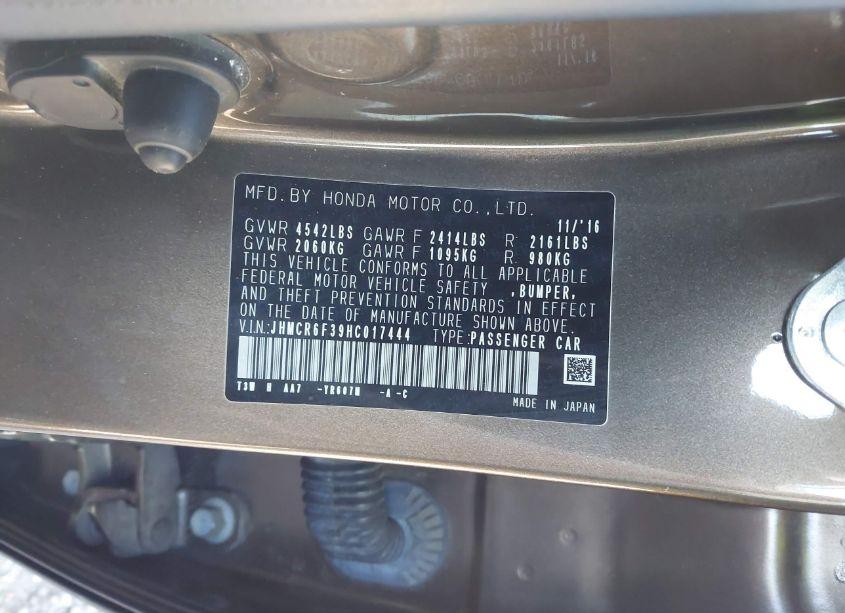 Photo 9 of 2017 Honda Accord HYBRID (VIN JHMCR6F39HC017444)