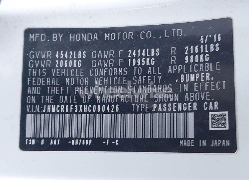 Photo 9 of 2017 Honda Accord HYBRID (VIN JHMCR6F3XHC000426)