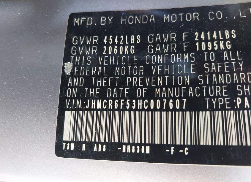 Photo 9 of 2017 Honda Accord HYBRID EX-L (VIN JHMCR6F53HC007607)