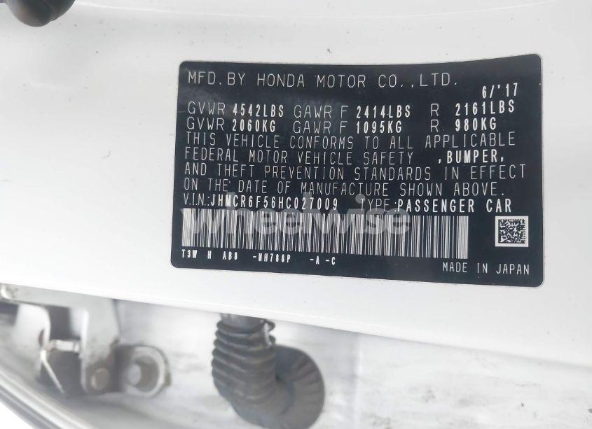 Photo 9 of 2017 Honda Accord HYBRID EX-L (VIN JHMCR6F56HC027009)