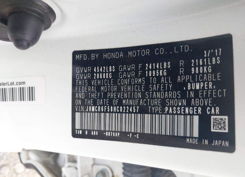 Photo 9 of 2017 Honda Accord HYBRID EX-L (VIN JHMCR6F58HC022457)