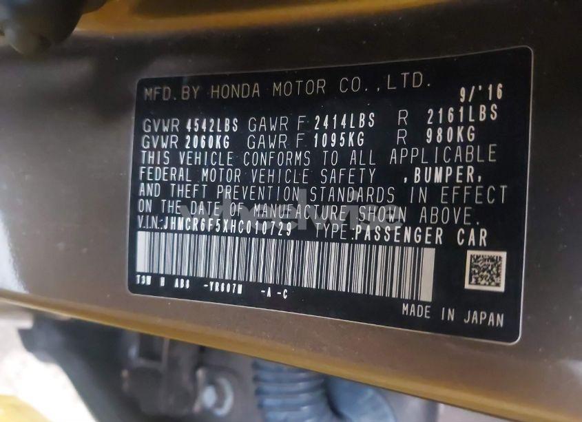 Photo 9 of 2017 Honda Accord HYBRID EX-L (VIN JHMCR6F5XHC010729)