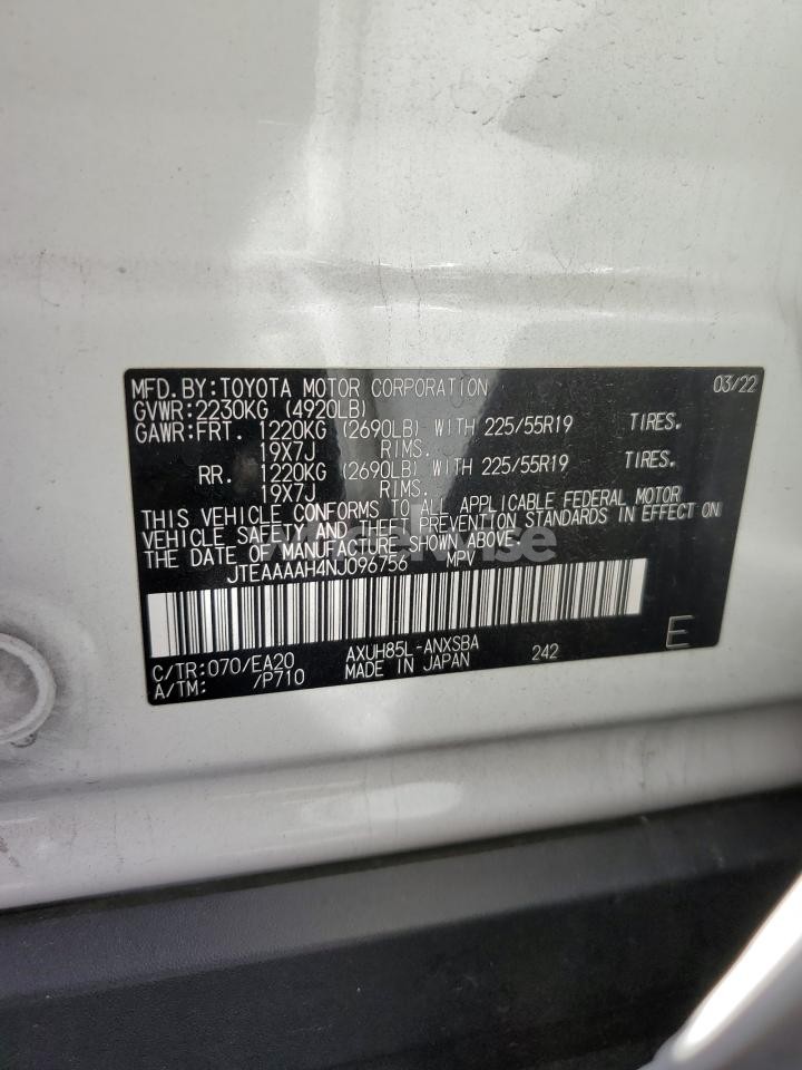 Photo 13 of 2022 TOYOTA VENZA LE (VIN JHMCR6F72HC020009)