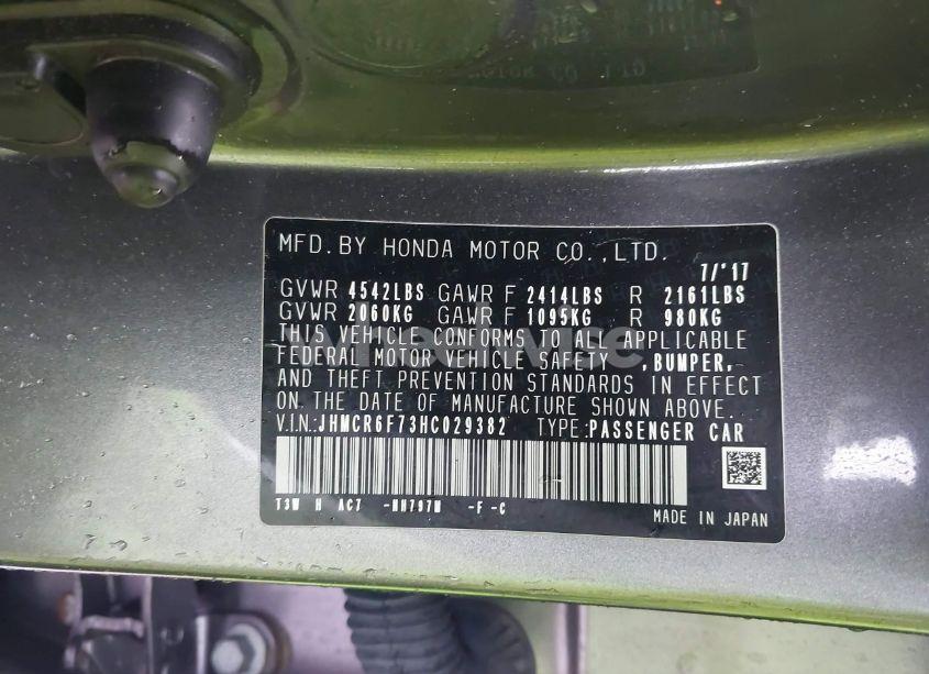 Photo 9 of 2017 Honda Accord HYBRID TOURING (VIN JHMCR6F73HC029382)