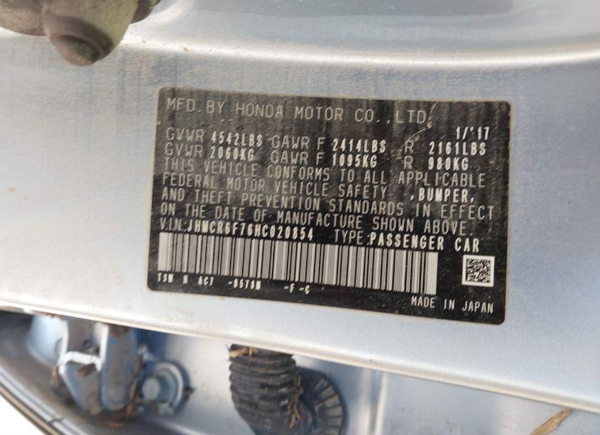 Photo 9 of 2017 Honda Accord HYBRID TOURING (VIN JHMCR6F76HC020854)