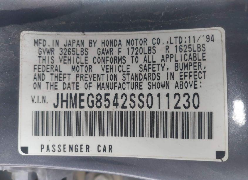 Photo 9 of 1995 Honda Civic DX/LX (VIN JHMEG8542SS011230)