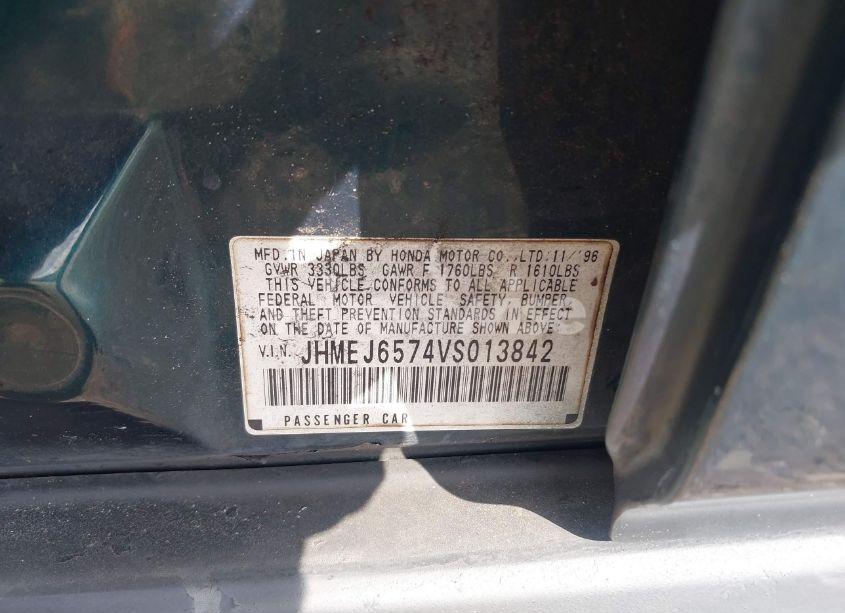 Photo 9 of 1997 Honda Civic LX (VIN JHMEJ6574VS013842)