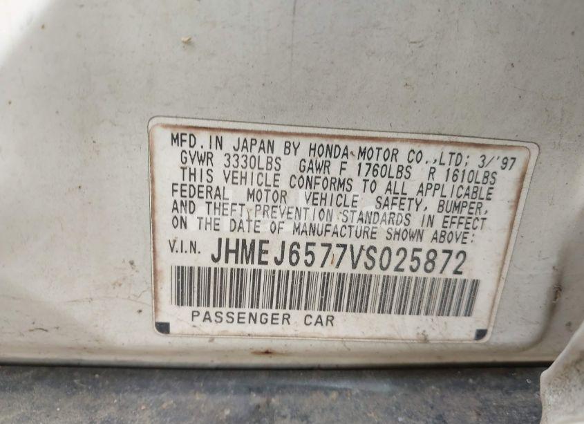 Photo 9 of 1997 Honda Civic LX (VIN JHMEJ6577VS025872)