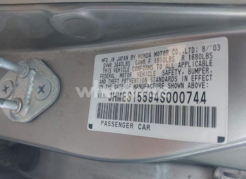 Photo 9 of 2004 Honda Civic LX (VIN JHMES15594S000744)