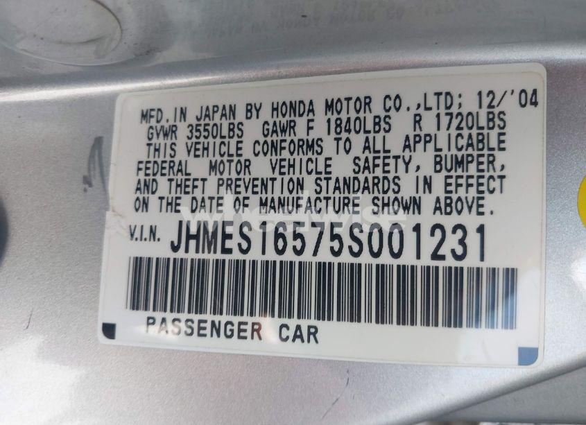 Photo 9 of 2005 Honda Civic LX (VIN JHMES16575S001231)