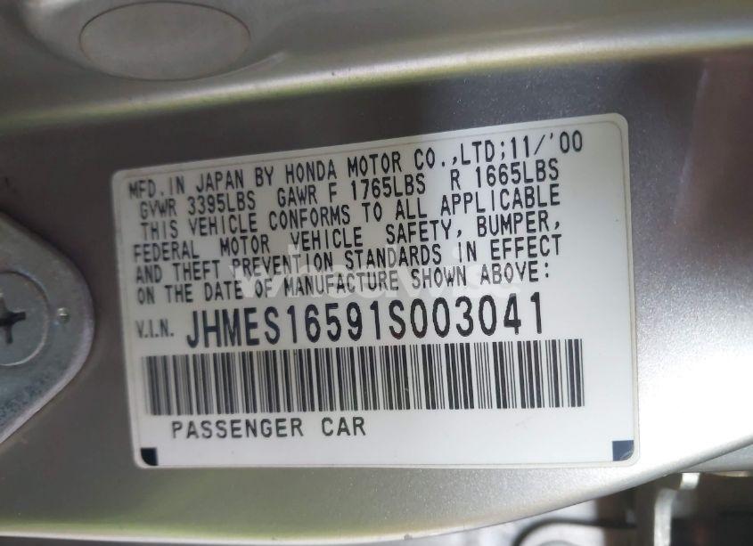 Photo 9 of 2001 Honda Civic LX (VIN JHMES16591S003041)