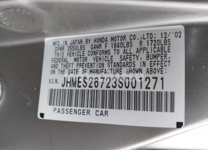 Photo 9 of 2003 Honda Civic EX (VIN JHMES26723S001271)