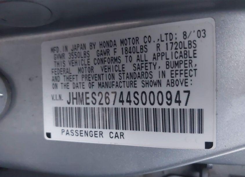 Photo 9 of 2004 Honda Civic EX (VIN JHMES26744S000947)