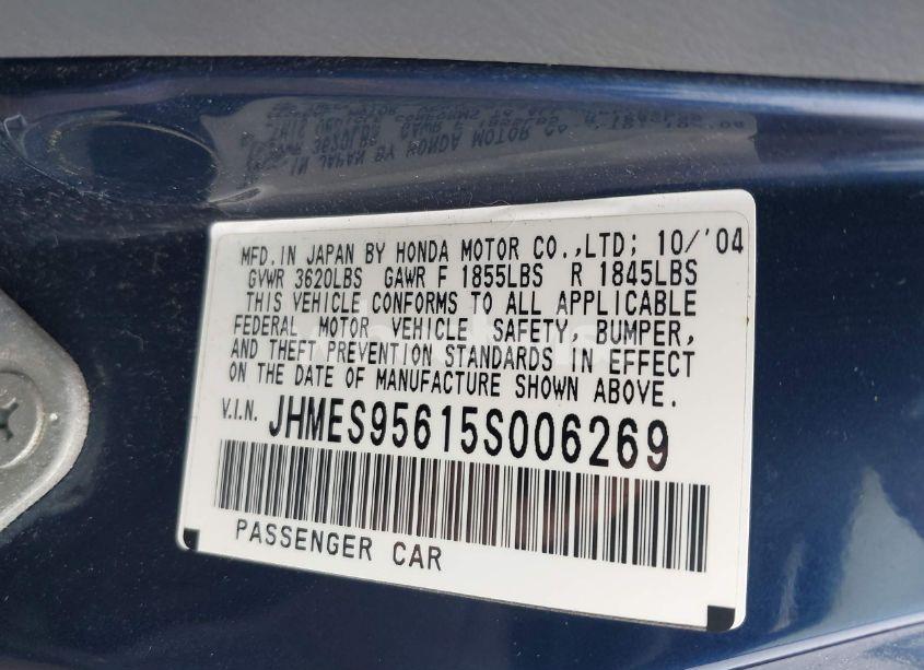 Photo 9 of 2005 Honda Civic HYBRID (VIN JHMES95615S006269)