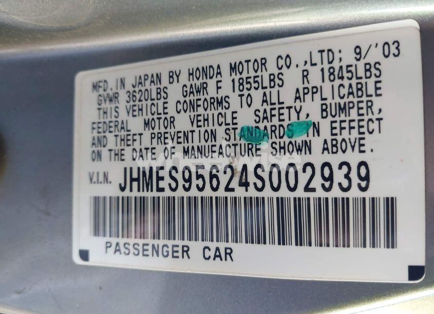 Photo 9 of 2004 Honda Civic HYBRID (VIN JHMES95624S002939)
