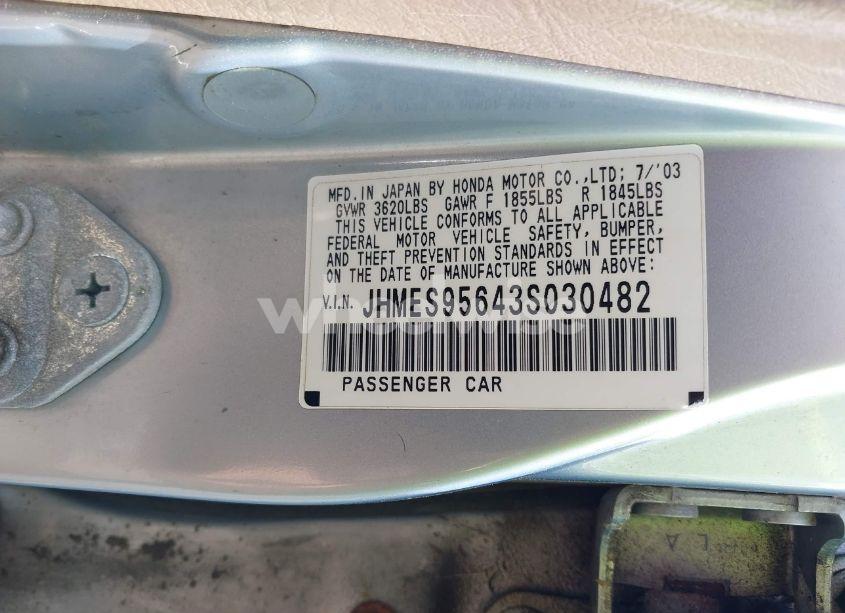 Photo 9 of 2003 Honda Civic HYBRID (VIN JHMES95643S030482)