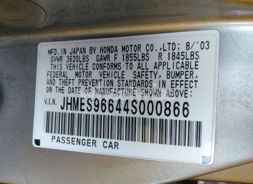 Photo 9 of 2004 Honda Civic HYBRID (VIN JHMES96644S000866)