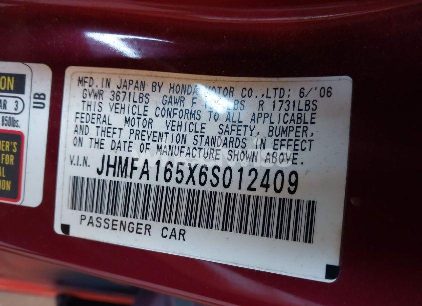 Photo 9 of 2006 Honda Civic LX (VIN JHMFA165X6S012409)