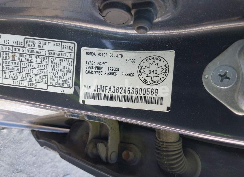 Photo 9 of 2006 Honda Civic HYBRID (VIN JHMFA36246S800569)