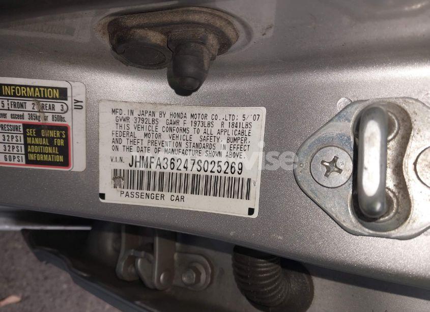 Photo 9 of 2007 Honda Civic HYBRID (VIN JHMFA36247S025269)