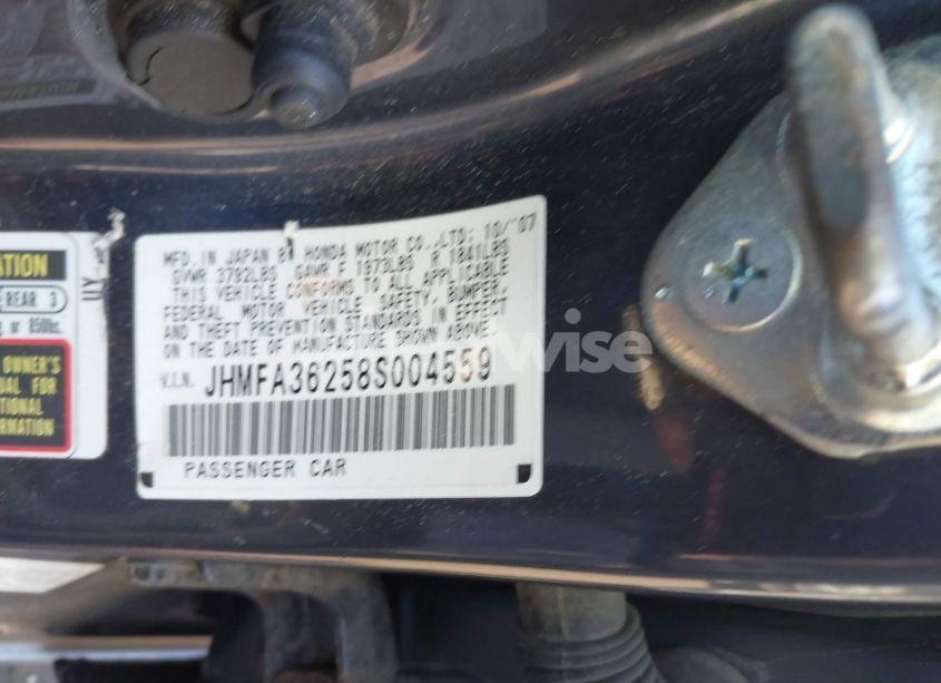 Photo 9 of 2008 Honda Civic HYBRID (VIN JHMFA36258S004559)