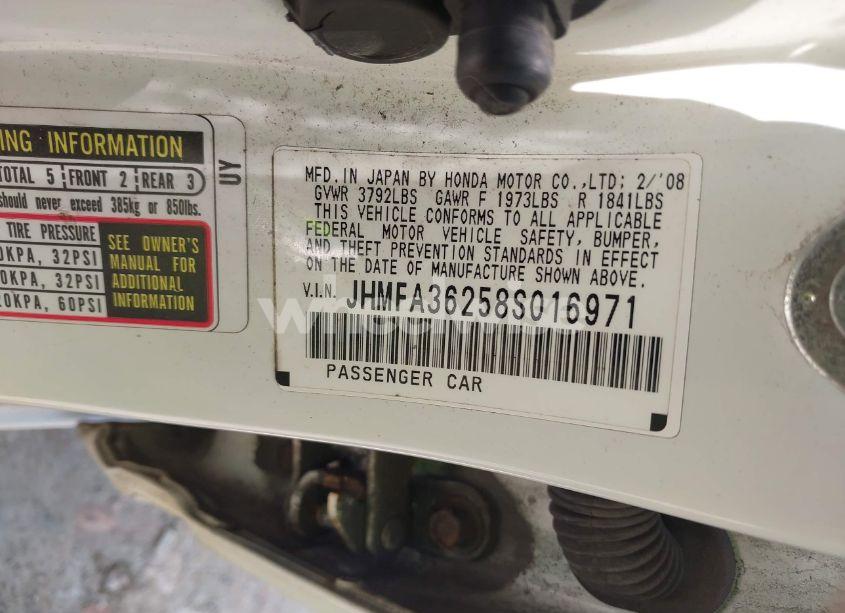 Photo 9 of 2008 Honda Civic HYBRID (VIN JHMFA36258S016971)