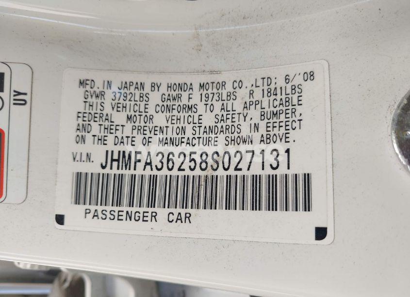 Photo 9 of 2008 Honda Civic HYBRID (VIN JHMFA36258S027131)