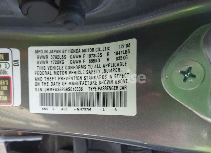 Photo 9 of 2009 Honda Civic HYBRID (VIN JHMFA36259S015336)