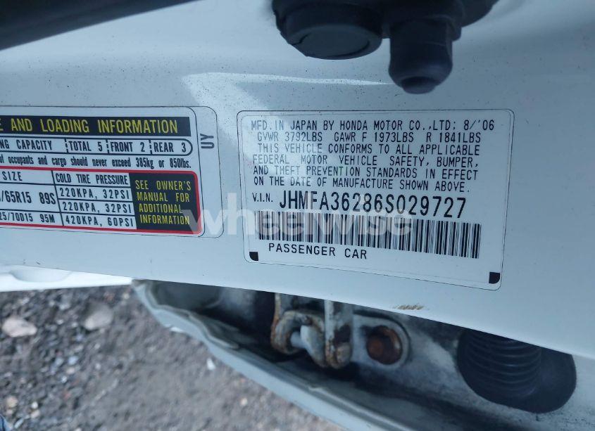Photo 9 of 2006 Honda Civic HYBRID (VIN JHMFA36286S029727)