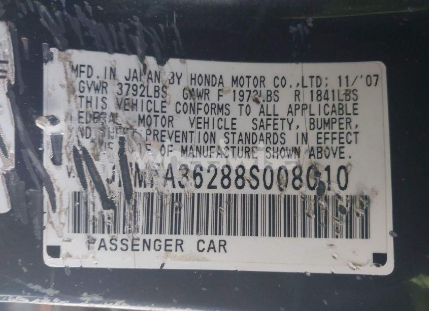 Photo 9 of 2008 Honda Civic HYBRID (VIN JHMFA36288S008010)