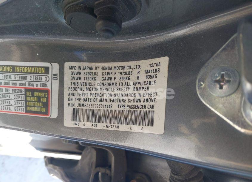 Photo 9 of 2009 Honda Civic HYBRID (VIN JHMFA36299F014142)