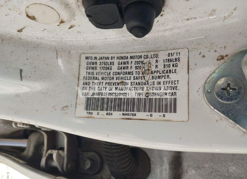Photo 9 of 2012 Honda Civic EX (VIN JHMFB2F85CS001021)