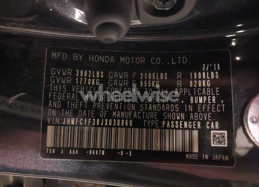 Photo 9 of 2018 Honda Civic EX-T (VIN JHMFC1F30JX030860)