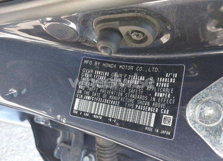 Photo 9 of 2018 Honda Civic EX-T (VIN JHMFC1F32JX024932)